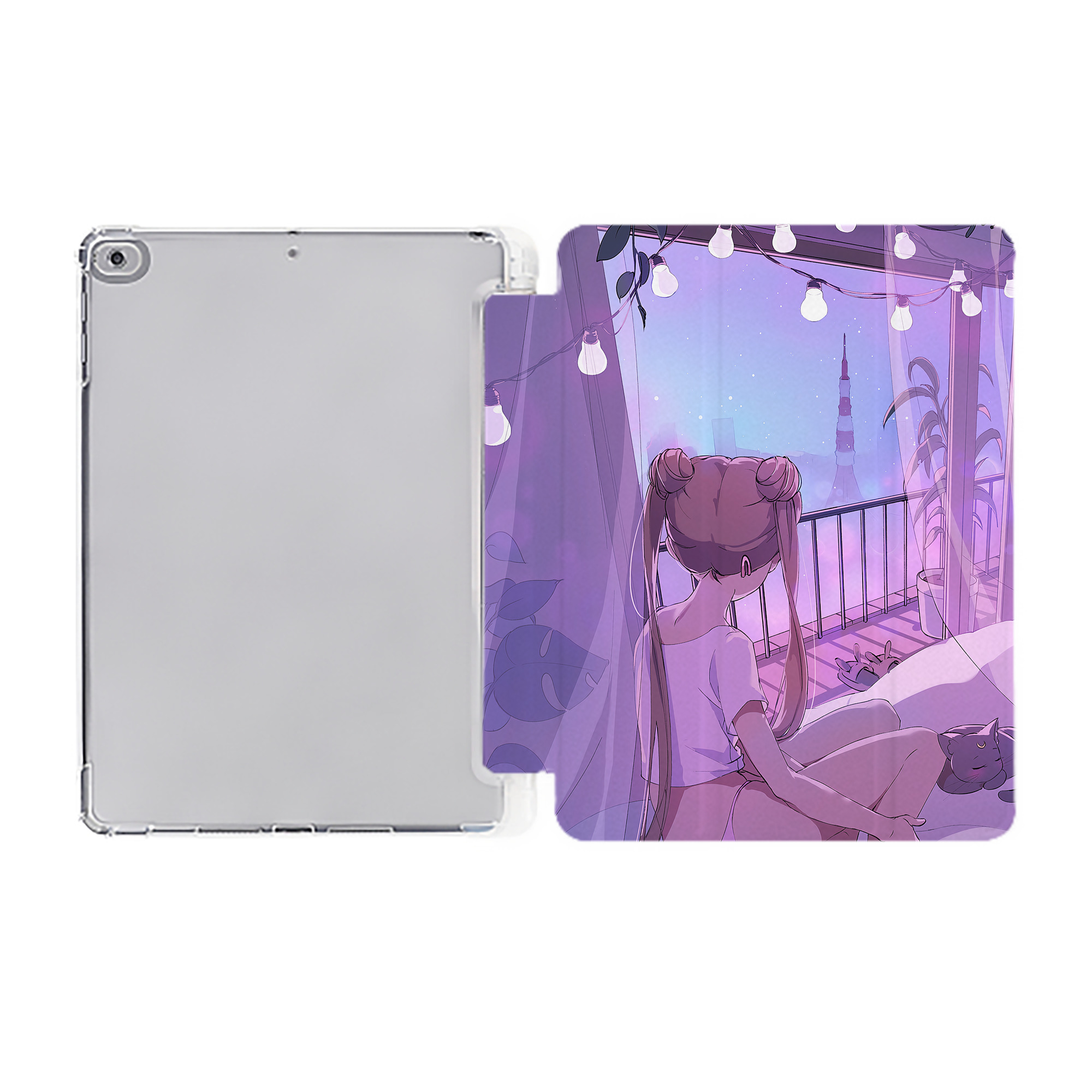 （画像用） 美少女戦士セーラームーン Sailor Moon IPad ケース ペン収納付き 三つ折りスタンド PUレザー×シリコン 対応機種9.5/10.5/10.9インチ